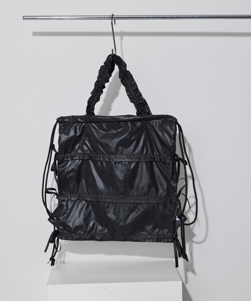 Firsthand（ファーストハンド）の「Firsthand/ファーストハンド 2WAY リボンギャザーナップサック / トートバッグ（バックパック/リュック・レディース・ブラック/シルバー/オフホワイト・FREE）」の11枚目の写真