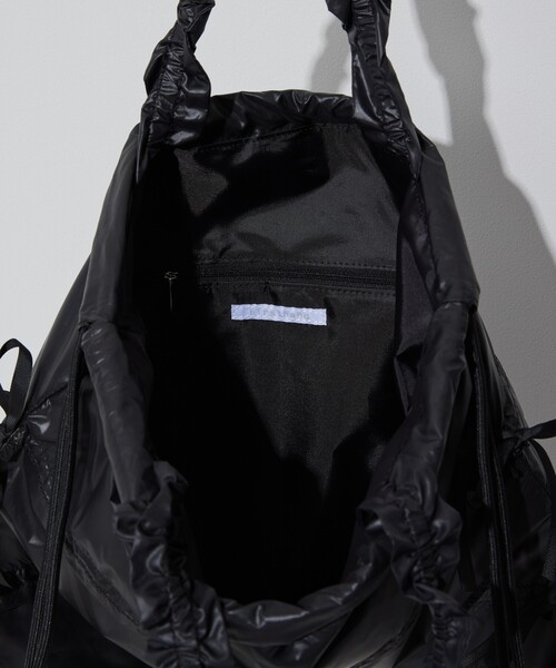 Firsthand（ファーストハンド）の「Firsthand/ファーストハンド 2WAY リボンギャザーナップサック / トートバッグ（バックパック/リュック・レディース・ブラック/シルバー/オフホワイト・FREE）」の7枚目の写真