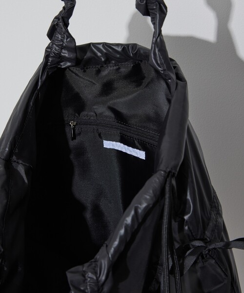 Firsthand（ファーストハンド）の「Firsthand/ファーストハンド 2WAY リボンギャザーナップサック / トートバッグ（バックパック/リュック・レディース・ブラック/シルバー/オフホワイト・FREE）」の6枚目の写真