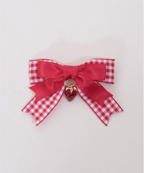 axes femme（アクシーズファム）の「いちごチャームヘアクリップ（バレッタ/ヘアクリップ・キッズ・ブラック/レッド・FREE）」の4枚目の写真