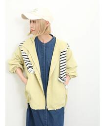 Samansa Mos2 blue | 【撥水】切替マウンテンパーカー(ブルゾン)