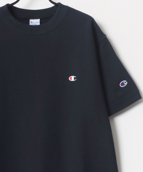 Champion(チャンピオン)の「Champion/チャンピオン コットンUSA 裏毛 ロゴワッペン ワンポイント刺繍 半袖スウェット トレーナー/レディース メンズ(スウェット・メンズ・ブラック/グレー/オートミール/ネイビー/ホワイト/クリーム/ブルー/レンガ/グリーン/スカイブルー/ライトブラウン・M/L/XL)」の13枚目の写真