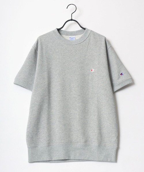 Champion(チャンピオン)の「Champion/チャンピオン コットンUSA 裏毛 ロゴワッペン ワンポイント刺繍 半袖スウェット トレーナー/レディース メンズ(スウェット・メンズ・ブラック/グレー/オートミール/ネイビー/ホワイト/クリーム/ブルー/レンガ/グリーン/スカイブルー/ライトブラウン・M/L/XL)」の16枚目の写真