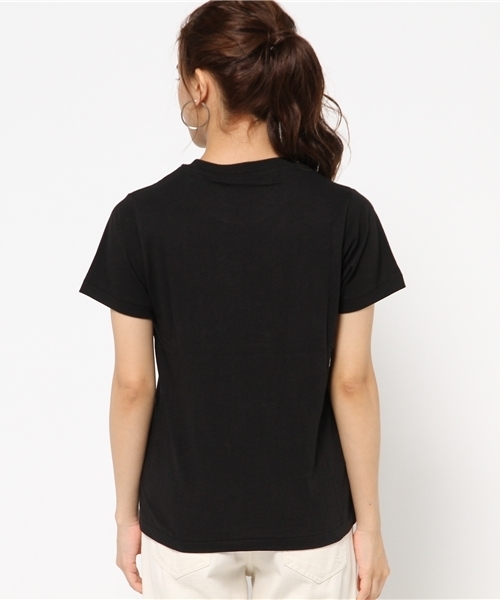 AZUL by moussy(アズールバイマウジー)の「30/-C天竺ハンドサインロゴT(Tシャツ/カットソー・レディース・ブラック/ベージュ/オフホワイト・SMALL/LARGE/MEDIUM/X-LARGE)」の6枚目の写真