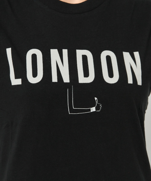 AZUL by moussy(アズールバイマウジー)の「30/-C天竺ハンドサインロゴT(Tシャツ/カットソー・レディース・ブラック/ベージュ/オフホワイト・SMALL/LARGE/MEDIUM/X-LARGE)」の11枚目の写真