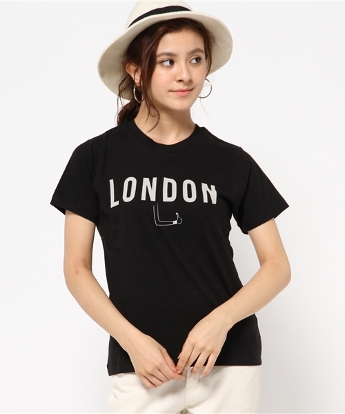 AZUL by moussy(アズールバイマウジー)の「30/-C天竺ハンドサインロゴT(Tシャツ/カットソー・レディース・ブラック/ベージュ/オフホワイト・SMALL/LARGE/MEDIUM/X-LARGE)」の15枚目の写真