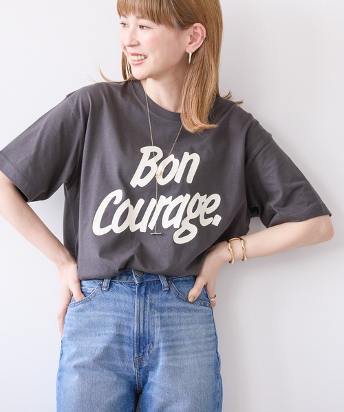 AMERICAN HOLIC（アメリカンホリック）の「One　word　ロゴカットプルオーバー（Tシャツ/カットソー・レディース・グレイッシュベージュ/チャコールグレー/オフホワイト/ブルー・M/L）」の7枚目の写真