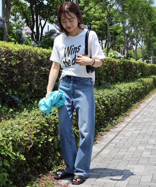 AMERICAN HOLIC（アメリカンホリック）の「One　word　ロゴカットプルオーバー（Tシャツ/カットソー・レディース・グレイッシュベージュ/チャコールグレー/オフホワイト/ブルー・M/L）」の12枚目の写真