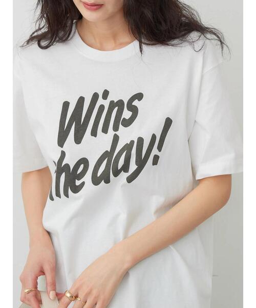 AMERICAN HOLIC（アメリカンホリック）の「One　word　ロゴカットプルオーバー（Tシャツ/カットソー・レディース・グレイッシュベージュ/チャコールグレー/オフホワイト/ブルー・M/L）」の14枚目の写真