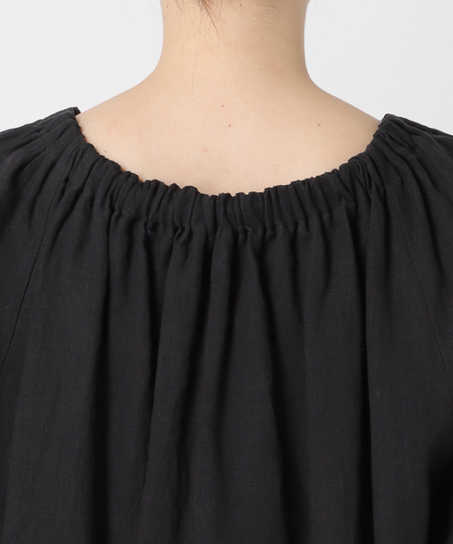 journal standard L'essage（ジャーナルスタンダードレサージュ）の「フレンチリネンギャザーワンピース（ワンピース・レディース・ブラック/ベージュ系その他・FREE）」の13枚目の写真