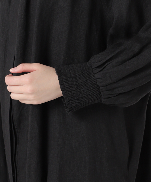 journal standard L'essage（ジャーナルスタンダードレサージュ）の「フレンチリネンギャザーワンピース（ワンピース・レディース・ブラック/ベージュ系その他・FREE）」の10枚目の写真