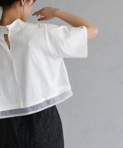 &g'aime（アンジェム）の「【&g’aime】ショートシアーTシャツ（Tシャツ/カットソー・レディース・ブラック/ホワイト・FREE）」の12枚目の写真