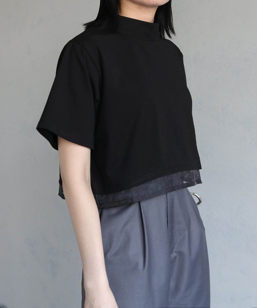 &g'aime（アンジェム）の「【&g’aime】ショートシアーTシャツ（Tシャツ/カットソー・レディース・ブラック/ホワイト・FREE）」の20枚目の写真