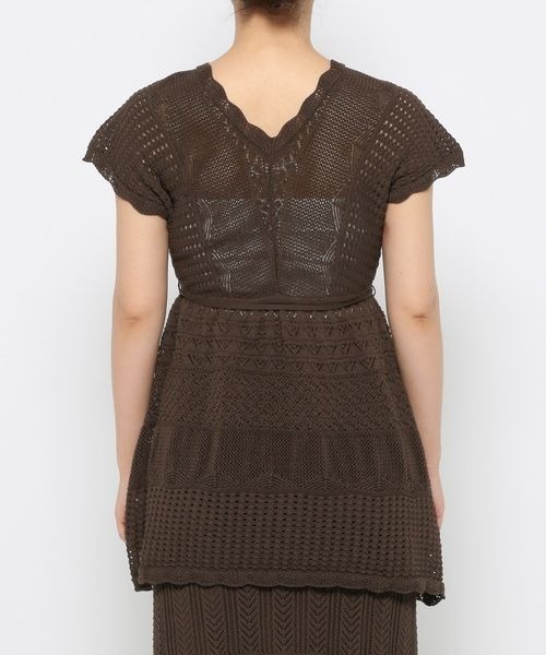 mysty woman（ミスティウーマン）の「スカシアミニットチュニック　121001（ニット/セーター・レディース・オフホワイト/ブラウン/オレンジ・FREE）」の14枚目の写真