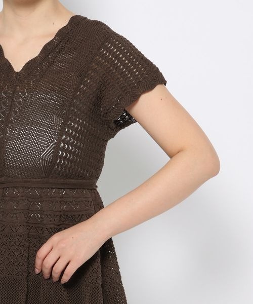 mysty woman（ミスティウーマン）の「スカシアミニットチュニック　121001（ニット/セーター・レディース・オフホワイト/ブラウン/オレンジ・FREE）」の16枚目の写真