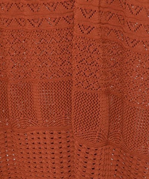 mysty woman（ミスティウーマン）の「スカシアミニットチュニック　121001（ニット/セーター・レディース・オフホワイト/ブラウン/オレンジ・FREE）」の21枚目の写真