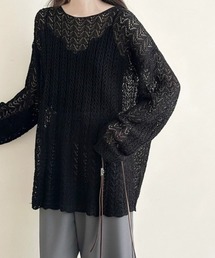 Ritzy（リッツィー）の「オーバーサイズ かぎ編みトップス（ニット/セーター）」