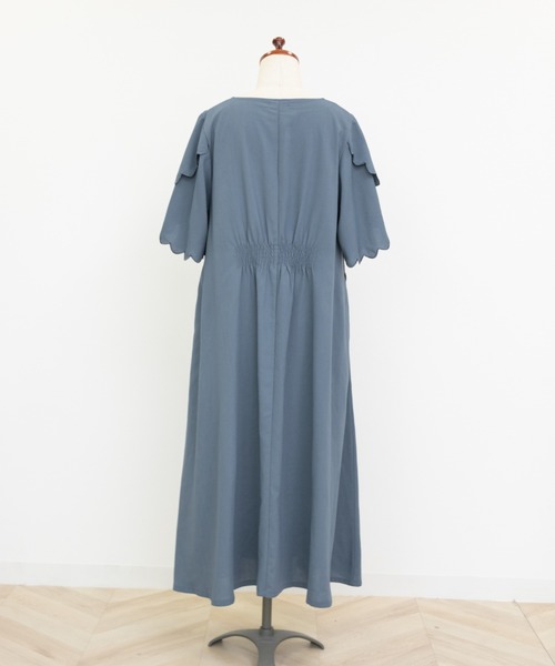 CLETTE(クレット)の「袖スカラップワンピース(ワンピース・レディース・ブルー/ピンク・LL/3L/4L)」の14枚目の写真