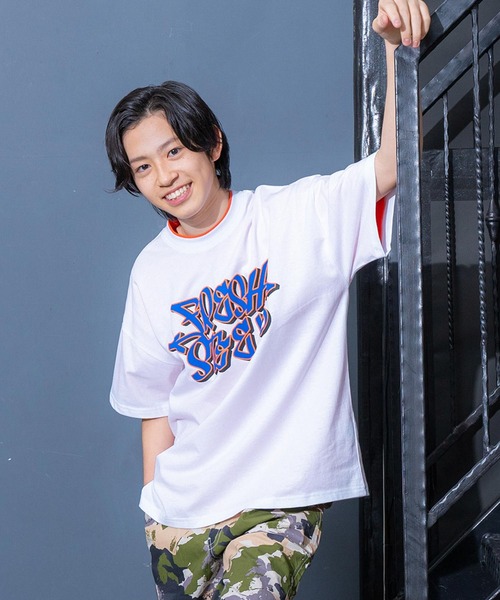GLAZOS(グラソス)の「【STREET】【防汚加工】クラックグラフィティプリント半袖Tシャツ(Tシャツ/カットソー・キッズ・ブラック/ホワイト・140cm/150cm/160cm/170cm)」の2枚目の写真