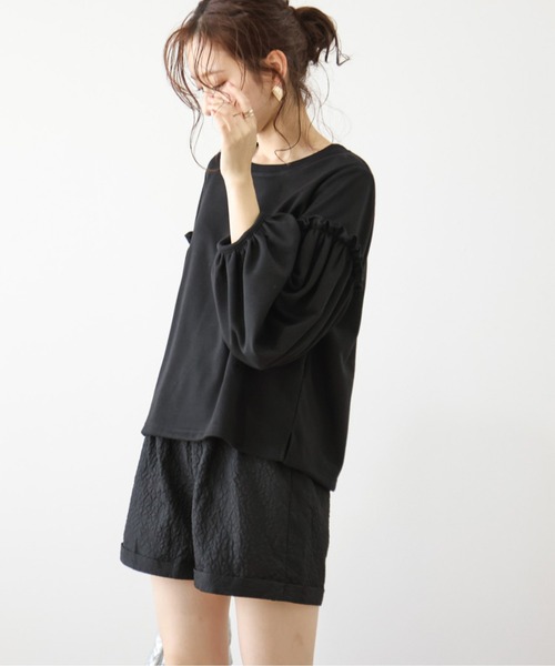La-gemme(ラジェム)の「ボリュームスリーブスウェットシャツ(スウェット・レディース・ブラック/グレー/ホワイト/ピンク・フリー)」の14枚目の写真