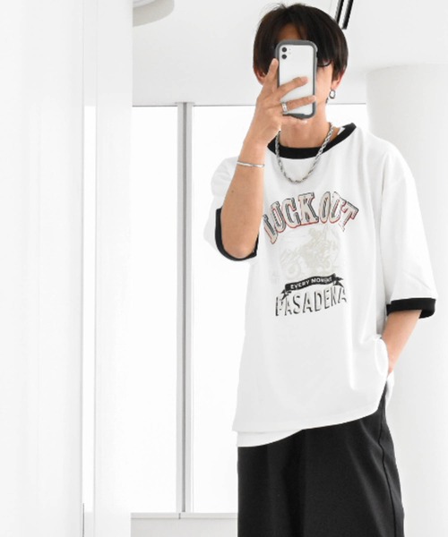Anytime Songs(エニータイムソングス)の「16/TC 天竺リンガープリントTシャツ(LUCK OUT、TIME FLIES)(Tシャツ/カットソー・メンズ・ホワイト系その他/ホワイト系その他3/ブラック×ホワイト/ホワイト系その他2/ブラック系その他/ホワイト×ブラック/ホワイト×レッド/ホワイト×グリーン・MEDIUM/LARGE/X-LARGE/SMALL)」の3枚目の写真
