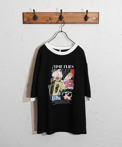 Anytime Songs(エニータイムソングス)の「16/TC 天竺リンガープリントTシャツ(LUCK OUT、TIME FLIES)(Tシャツ/カットソー・メンズ・ホワイト系その他/ホワイト系その他3/ブラック×ホワイト/ホワイト系その他2/ブラック系その他/ホワイト×ブラック/ホワイト×レッド/ホワイト×グリーン・MEDIUM/LARGE/X-LARGE/SMALL)」の8枚目の写真