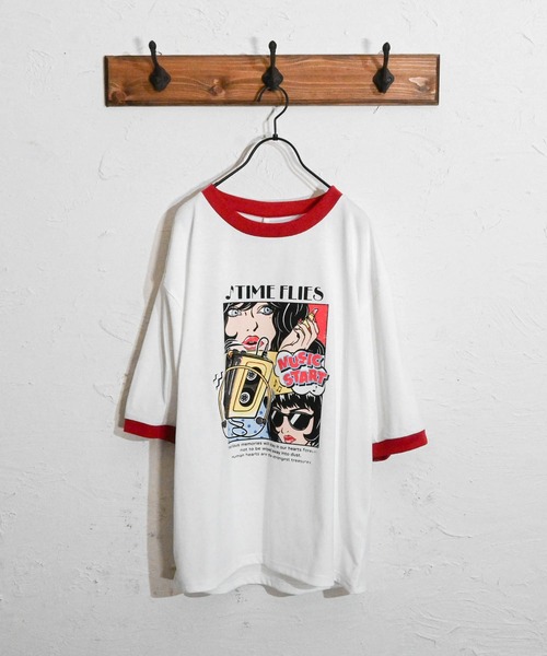 Anytime Songs(エニータイムソングス)の「16/TC 天竺リンガープリントTシャツ(LUCK OUT、TIME FLIES)(Tシャツ/カットソー・メンズ・ホワイト系その他/ホワイト系その他3/ブラック×ホワイト/ホワイト系その他2/ブラック系その他/ホワイト×ブラック/ホワイト×レッド/ホワイト×グリーン・MEDIUM/LARGE/X-LARGE/SMALL)」の5枚目の写真
