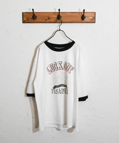 Anytime Songs(エニータイムソングス)の「16/TC 天竺リンガープリントTシャツ(LUCK OUT、TIME FLIES)(Tシャツ/カットソー・メンズ・ホワイト系その他/ホワイト系その他3/ブラック×ホワイト/ホワイト系その他2/ブラック系その他/ホワイト×ブラック/ホワイト×レッド/ホワイト×グリーン・MEDIUM/LARGE/X-LARGE/SMALL)」の18枚目の写真