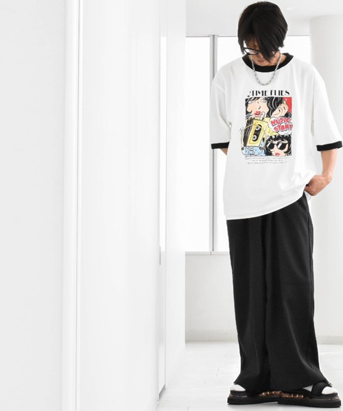 Anytime Songs(エニータイムソングス)の「16/TC 天竺リンガープリントTシャツ(LUCK OUT、TIME FLIES)(Tシャツ/カットソー・メンズ・ホワイト系その他/ホワイト系その他3/ブラック×ホワイト/ホワイト系その他2/ブラック系その他/ホワイト×ブラック/ホワイト×レッド/ホワイト×グリーン・MEDIUM/LARGE/X-LARGE/SMALL)」の17枚目の写真