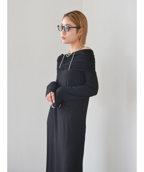 Ungrid（アングリッド）の「オフショルフィットワンピース（ワンピース・レディース・ライトグレー/オレンジ/ブラック・FREE）」の12枚目の写真