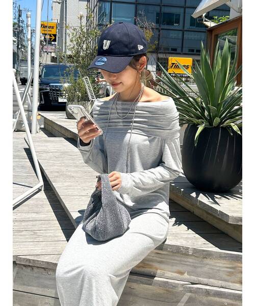 Ungrid（アングリッド）の「オフショルフィットワンピース（ワンピース・レディース・ライトグレー/オレンジ/ブラック・FREE）」の13枚目の写真