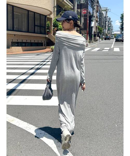 Ungrid（アングリッド）の「オフショルフィットワンピース（ワンピース・レディース・ライトグレー/オレンジ/ブラック・FREE）」の17枚目の写真