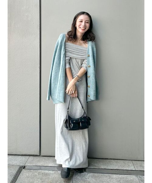 Ungrid（アングリッド）の「オフショルフィットワンピース（ワンピース・レディース・ライトグレー/オレンジ/ブラック・FREE）」の18枚目の写真