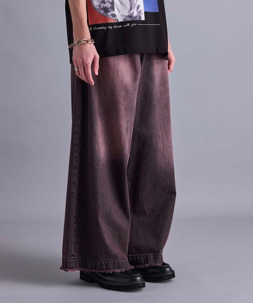 JUNRED（ジュンレッド）の「【 追加生産 / ヴィンテージ加工 】カラーウォッシュデニムワイドフレアパンツ（デニムパンツ・メンズ・ライトグレー/ブルー系その他4/ブラック系その他2/ブラック系その他・S/M/L）」の3枚目の写真