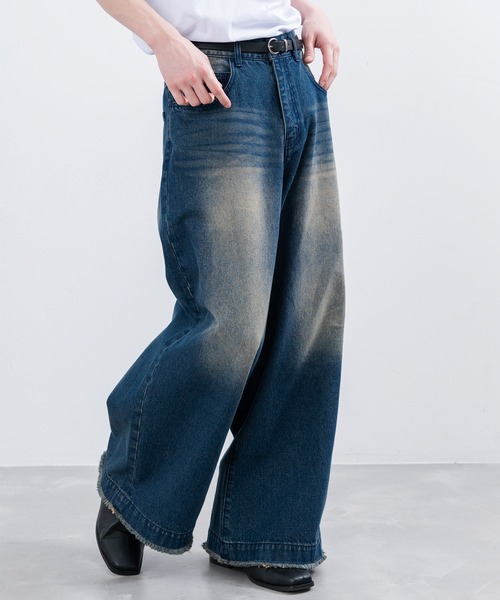 JUNRED（ジュンレッド）の「【 追加生産 / ヴィンテージ加工 】カラーウォッシュデニムワイドフレアパンツ（デニムパンツ・メンズ・ライトグレー/ブルー系その他4/ブラック系その他2/ブラック系その他・S/M/L）」の18枚目の写真