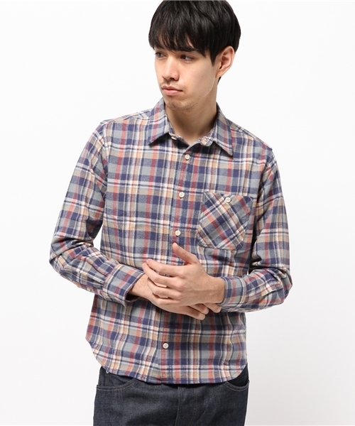 SEVENDAYS=SUNDAY（セブンデイズサンデイ）の「ヘビーネルチェック　長袖レギュラーシャツ（シャツ/ブラウス・メンズ・ブルー/レッド/グリーン・MEDIUM/SMALL/LARGE）」の3枚目の写真