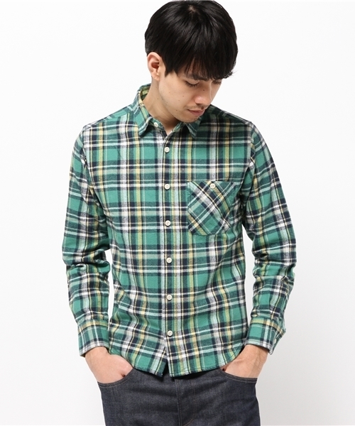 SEVENDAYS=SUNDAY（セブンデイズサンデイ）の「ヘビーネルチェック　長袖レギュラーシャツ（シャツ/ブラウス・メンズ・ブルー/レッド/グリーン・MEDIUM/SMALL/LARGE）」の2枚目の写真