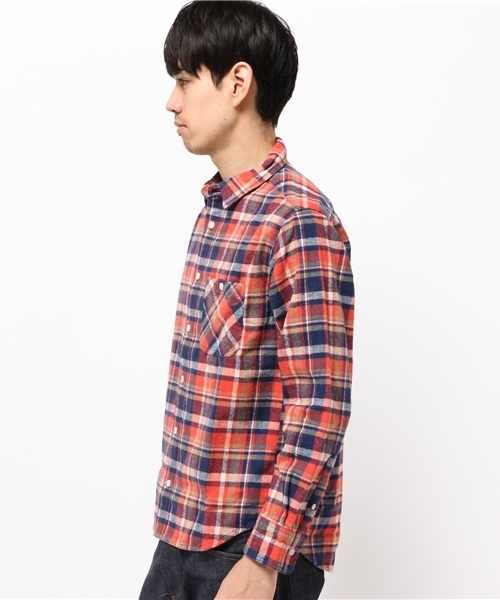 SEVENDAYS=SUNDAY（セブンデイズサンデイ）の「ヘビーネルチェック　長袖レギュラーシャツ（シャツ/ブラウス・メンズ・ブルー/レッド/グリーン・MEDIUM/SMALL/LARGE）」の4枚目の写真