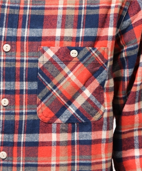 SEVENDAYS=SUNDAY（セブンデイズサンデイ）の「ヘビーネルチェック　長袖レギュラーシャツ（シャツ/ブラウス・メンズ・ブルー/レッド/グリーン・MEDIUM/SMALL/LARGE）」の8枚目の写真