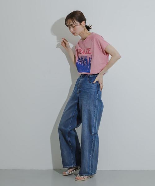 SENSE OF PLACE by URBAN RESEARCH(センスオブプレイスバイアーバンリサーチ)の「ハクプリントクラッシュワイドデニム(デニムパンツ・レディース・ライトインディゴブルー/ライトブルー・SMALL/MEDIUM)」の10枚目の写真