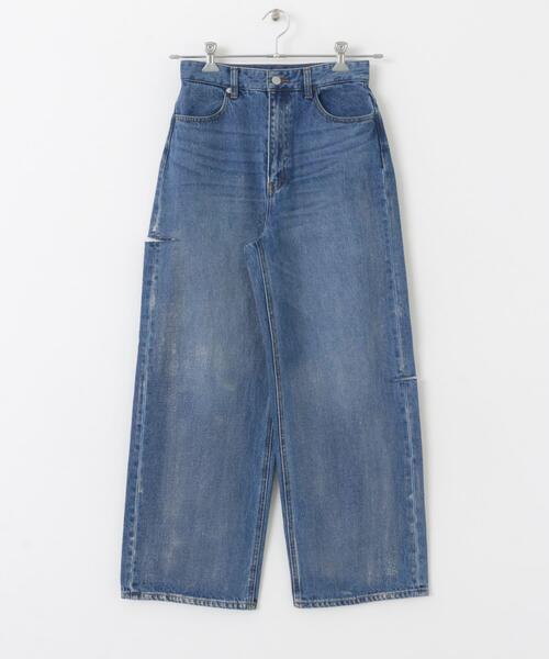 SENSE OF PLACE by URBAN RESEARCH(センスオブプレイスバイアーバンリサーチ)の「ハクプリントクラッシュワイドデニム(デニムパンツ・レディース・ライトインディゴブルー/ライトブルー・SMALL/MEDIUM)」の15枚目の写真