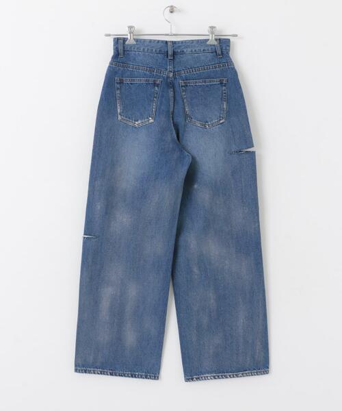 SENSE OF PLACE by URBAN RESEARCH(センスオブプレイスバイアーバンリサーチ)の「ハクプリントクラッシュワイドデニム(デニムパンツ・レディース・ライトインディゴブルー/ライトブルー・SMALL/MEDIUM)」の18枚目の写真