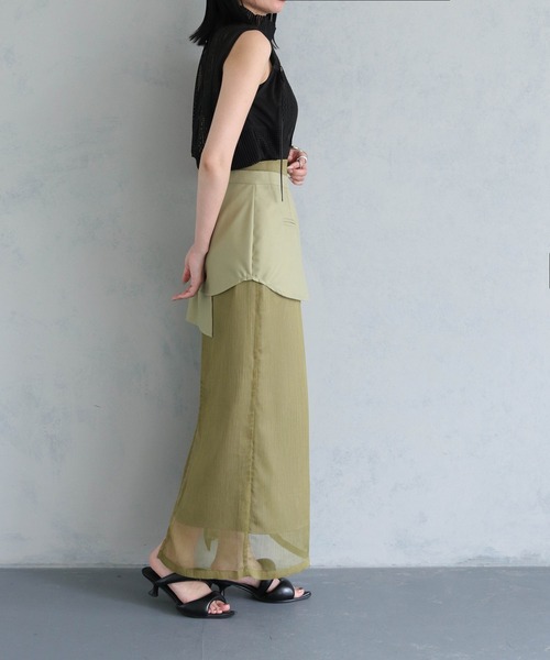 &g'aime（アンジェム）の「【&g’aime】MIXメッシュノースリーブブラウス（シャツ/ブラウス・レディース・ブラック/ホワイト・FREE）」の8枚目の写真