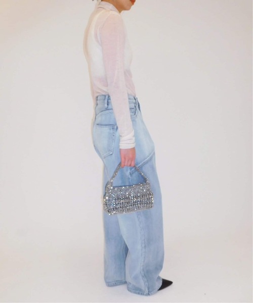 【美品タグ有】EDIT.FOR LULUラインバイカラーデニム セール】《追加》カーブラインバイカラーデニム（デニムパンツ