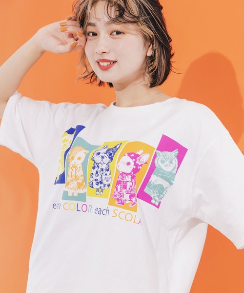 ScoLar（スカラー）の「142619：おしゃれを楽しむアニマル柄Tシャツ（T