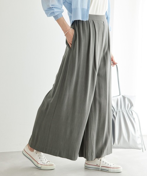 ROPE' PICNIC（ロペピクニック）の「レーヨン麻混イージーワイドパンツ（その他パンツ・レディース・チャコールグレー/ベージュ系その他・36/38/40）」の2枚目の写真