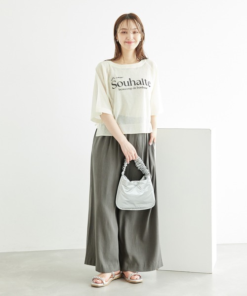ROPE' PICNIC（ロペピクニック）の「レーヨン麻混イージーワイドパンツ（その他パンツ・レディース・チャコールグレー/ベージュ系その他・36/38/40）」の3枚目の写真