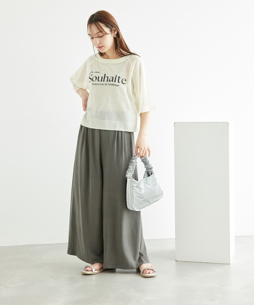 ROPE' PICNIC（ロペピクニック）の「レーヨン麻混イージーワイドパンツ（その他パンツ・レディース・チャコールグレー/ベージュ系その他・36/38/40）」の5枚目の写真