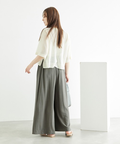 ROPE' PICNIC（ロペピクニック）の「レーヨン麻混イージーワイドパンツ（その他パンツ・レディース・チャコールグレー/ベージュ系その他・36/38/40）」の6枚目の写真