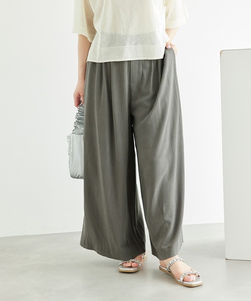 ROPE' PICNIC（ロペピクニック）の「レーヨン麻混イージーワイドパンツ（その他パンツ・レディース・チャコールグレー/ベージュ系その他・36/38/40）」の8枚目の写真